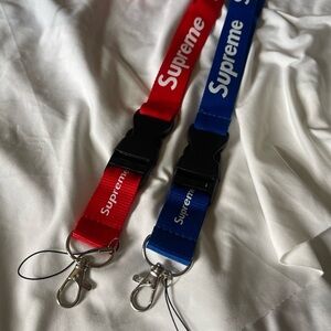 Supreme Bold Red and Blue Lanyards